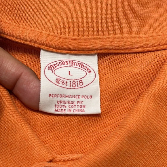 Brooks Brothers Orange Performance Polo Original Fit Cotton Size Large - Picture 4 of 7